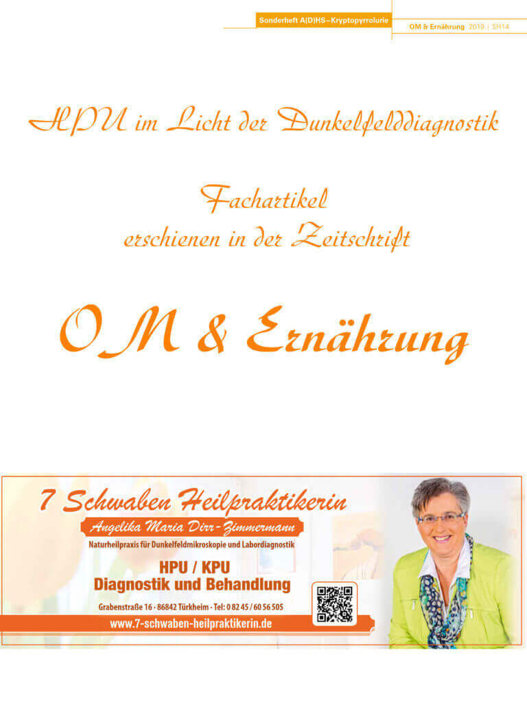 Titelbild eines Fachartikels in der Zeitschrift OM & Ernährung