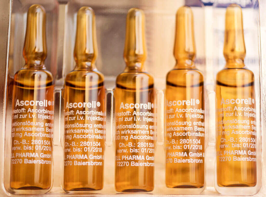 Hochdosierte Vitamin-C-Infusionen (Ascorell) zur Therapie in der Naturheilpraxis in Ettringen.